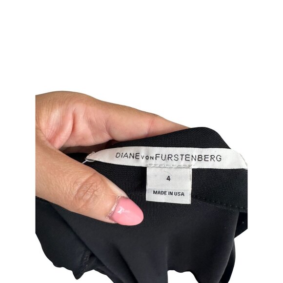 DIANE VON FURSTENBERG Classic Black Wrap Dress Size 4 - Picture 7 of 7